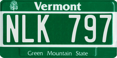 VT license plate NLK797