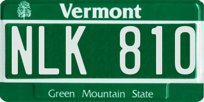 VT license plate NLK810