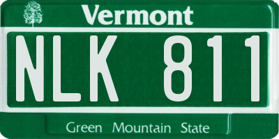 VT license plate NLK811