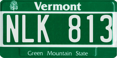 VT license plate NLK813