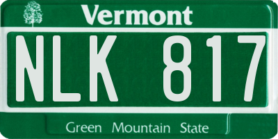 VT license plate NLK817