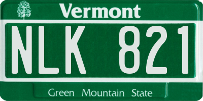 VT license plate NLK821