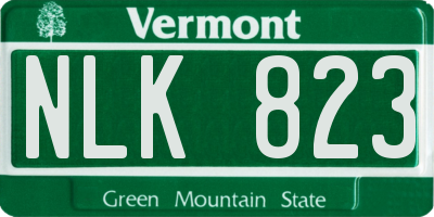 VT license plate NLK823