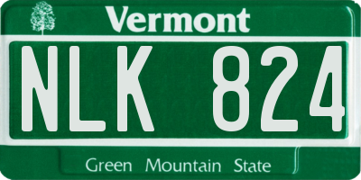 VT license plate NLK824