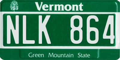 VT license plate NLK864