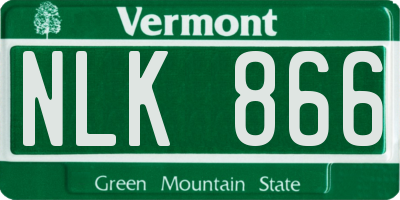 VT license plate NLK866