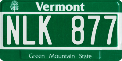 VT license plate NLK877