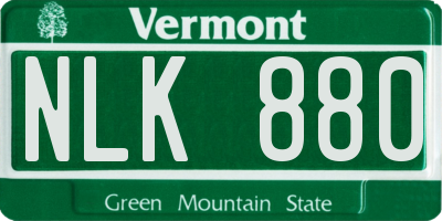VT license plate NLK880