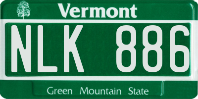 VT license plate NLK886