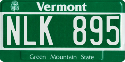 VT license plate NLK895