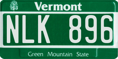 VT license plate NLK896