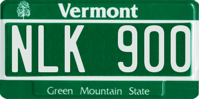 VT license plate NLK900