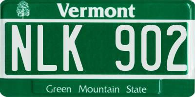 VT license plate NLK902