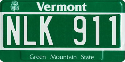 VT license plate NLK911