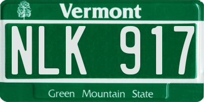VT license plate NLK917