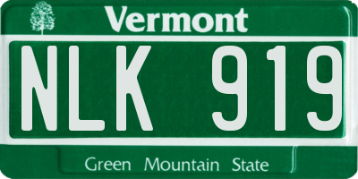 VT license plate NLK919