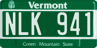 VT license plate NLK941