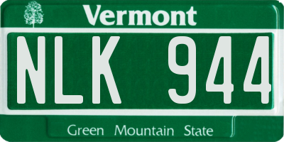VT license plate NLK944