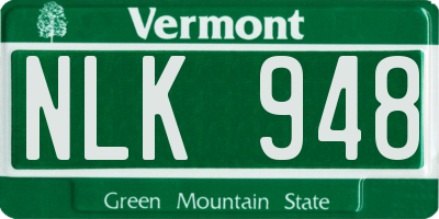 VT license plate NLK948