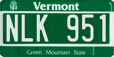 VT license plate NLK951