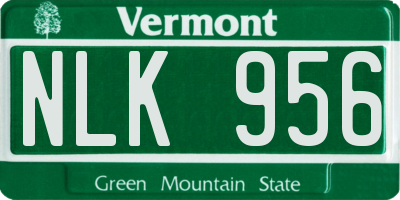VT license plate NLK956