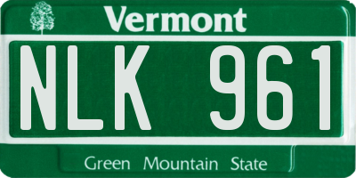 VT license plate NLK961