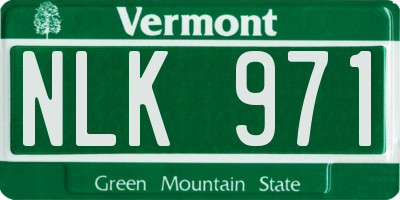 VT license plate NLK971