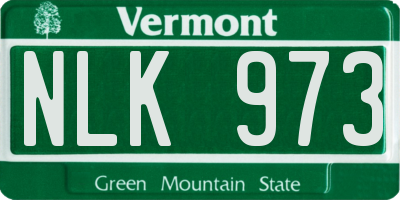 VT license plate NLK973