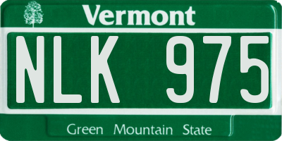 VT license plate NLK975