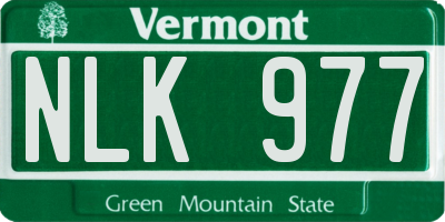 VT license plate NLK977
