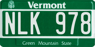 VT license plate NLK978