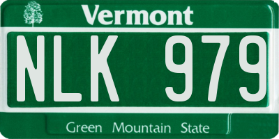 VT license plate NLK979