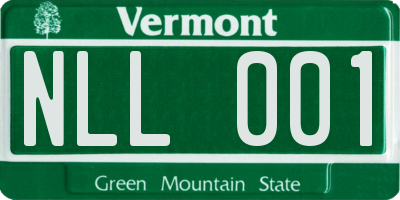 VT license plate NLL001
