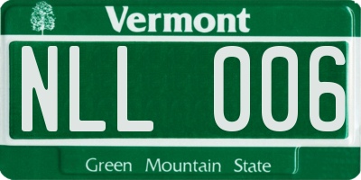 VT license plate NLL006
