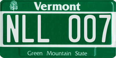VT license plate NLL007