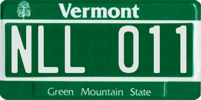VT license plate NLL011
