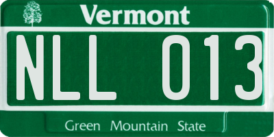 VT license plate NLL013