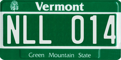 VT license plate NLL014
