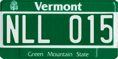 VT license plate NLL015