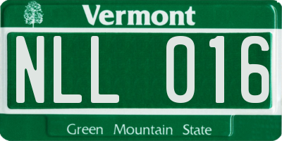VT license plate NLL016