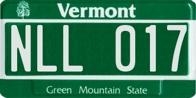 VT license plate NLL017