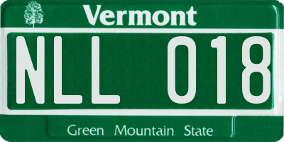 VT license plate NLL018