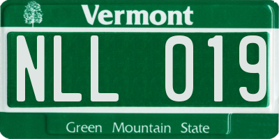 VT license plate NLL019