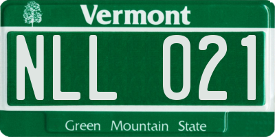 VT license plate NLL021