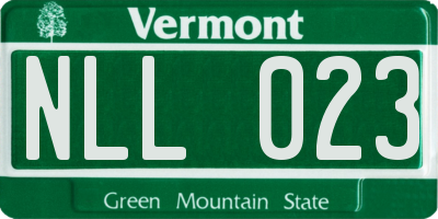 VT license plate NLL023