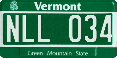 VT license plate NLL034