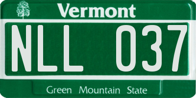 VT license plate NLL037