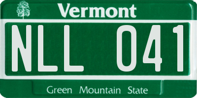VT license plate NLL041