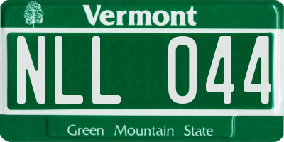 VT license plate NLL044