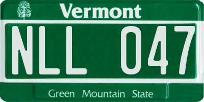 VT license plate NLL047